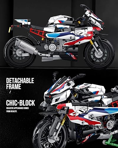 Miniatura 3 de dOvOb Juego de bloques de construcción modelo 1000 RR, 912 piezas de ladrillos, juguetes MOC como regalo para niños o adultos