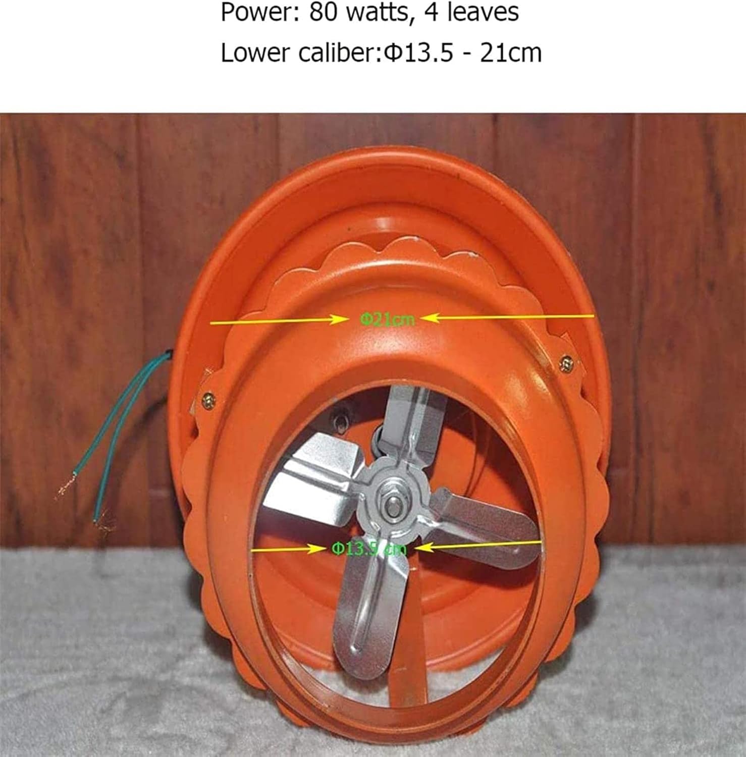 80W Chimney Fan Fireplace Exhaust Fan Flue Fan, Chimney Draft Inducer Chimney Exhaust Fan for Fireplace Professional Model 21 cm Round Model for Wood/Log Burner/Fireplace,Fireplace Fans