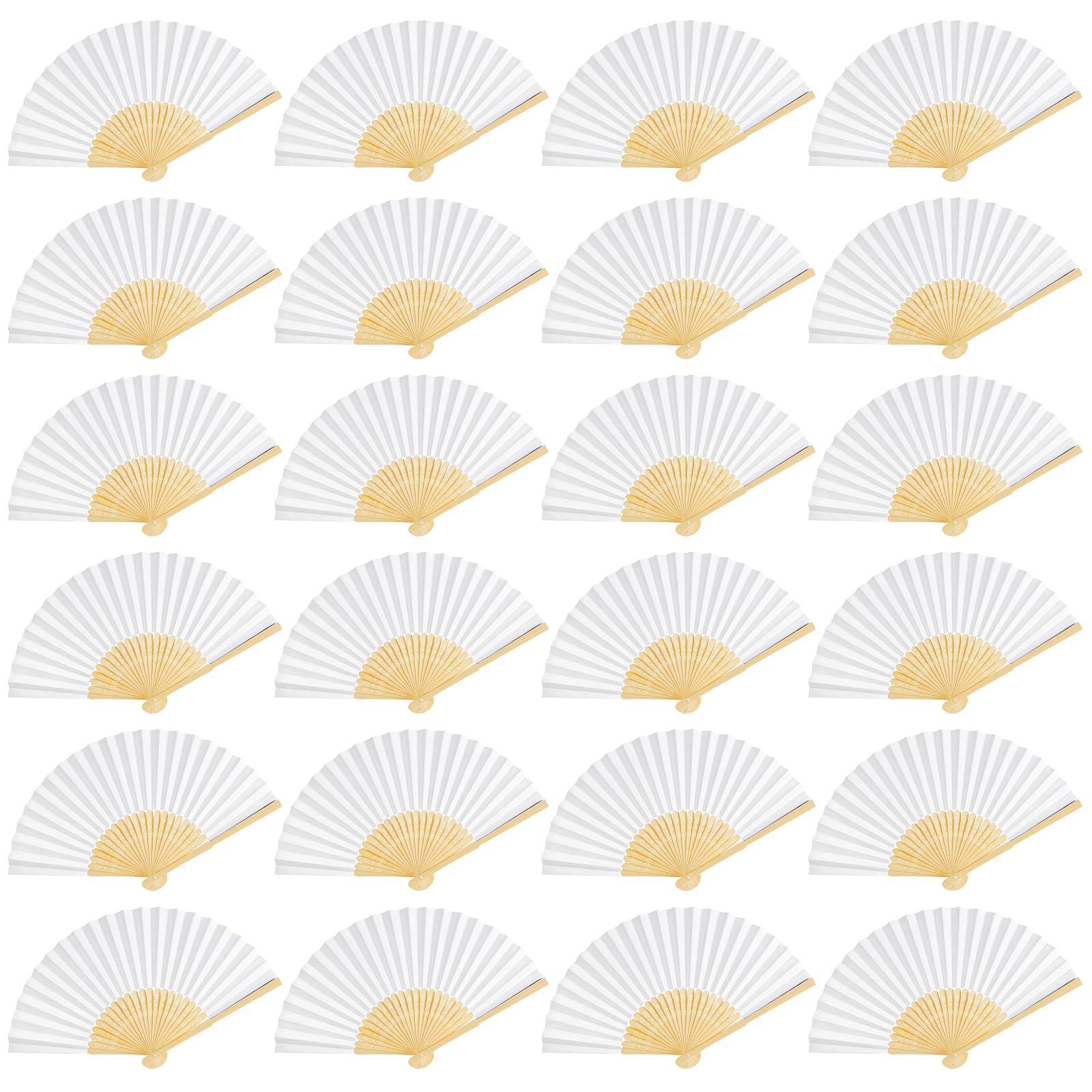 40 Stück Fächer Hochzeit Handfächer Hochzeitsdeko Fächer Weiß Handfächer Papierfächer Hochzeit Deko Faltfächer Fecher Damen Hochzeit Gäste für Sommer Party, Fotografie, Wand Dekoration