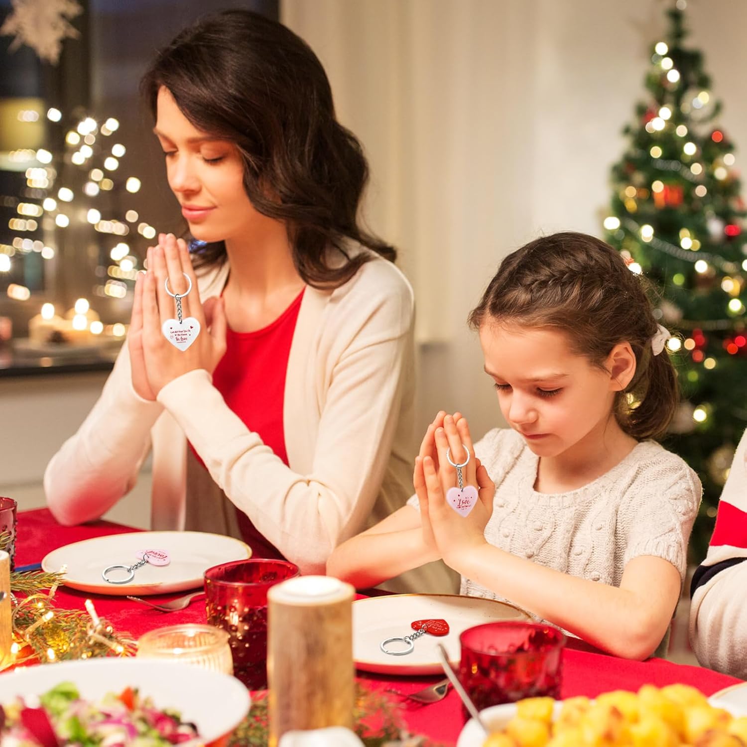 Tondiamo 60 Pcs Valentine Heart Christian Keychain Gifts Bulk Religious Pink Red White Valentine's Day Inspiring Quote Bible Verse Keychains Crafts for School Church Classroom Friends Gifts - Image 4