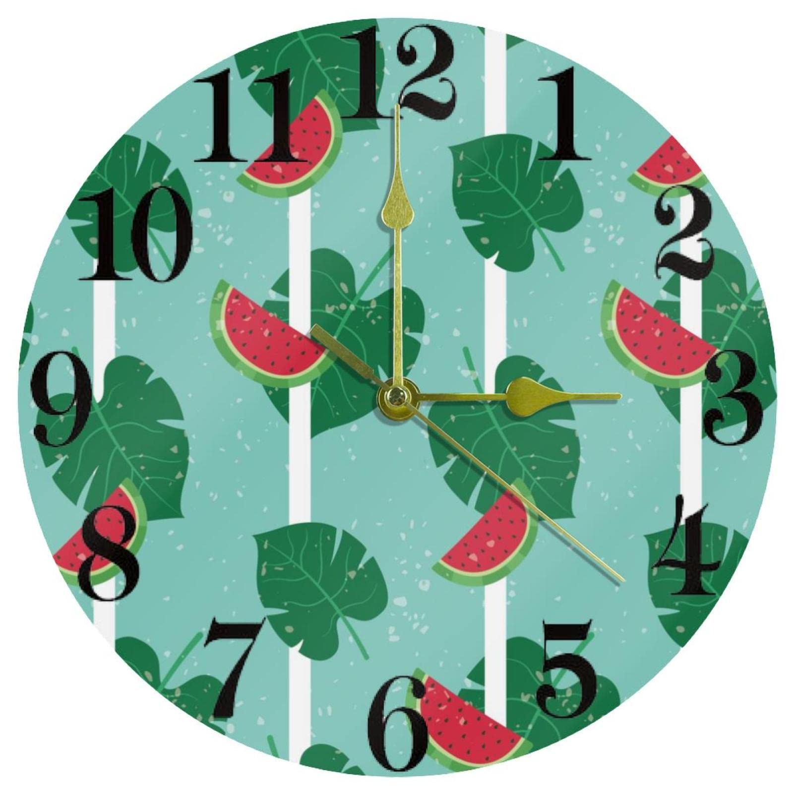 Horloge murale ronde pastèque 25cm : pendule silencieuse pour cuisine