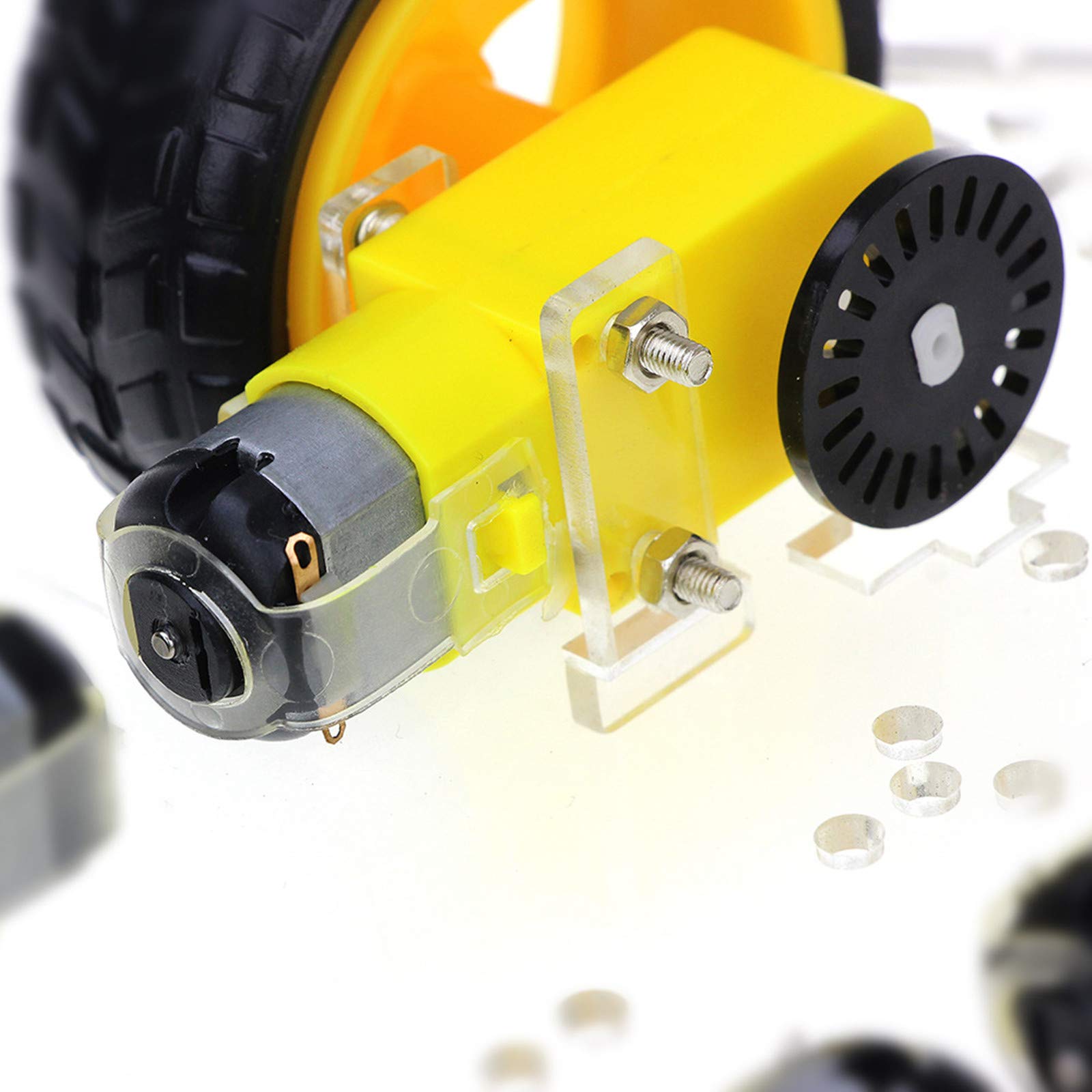 Chasis de Coche Inteligente 4WD para Arduino- con Motor de 4 Engranajes (DC 3V-6V/1:48) y Caja de batería(4wd)