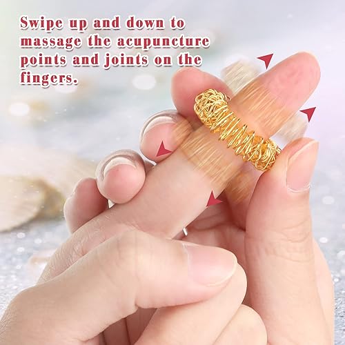 Vista 3 de Nuogo 300 anillos de acupresión para dedos sensoriales con pinchos, alivio del estrés, juguetes sensoriales para adolescentes y adultos, alivio