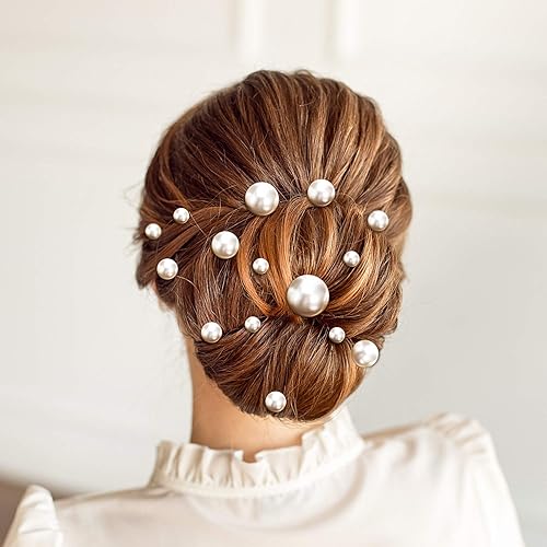 Miniatura 9 de Paquete de 40 alfileres de perlas para el cabello, para novias y damas de honor, estilo de cabello (0.3 pulgadas)