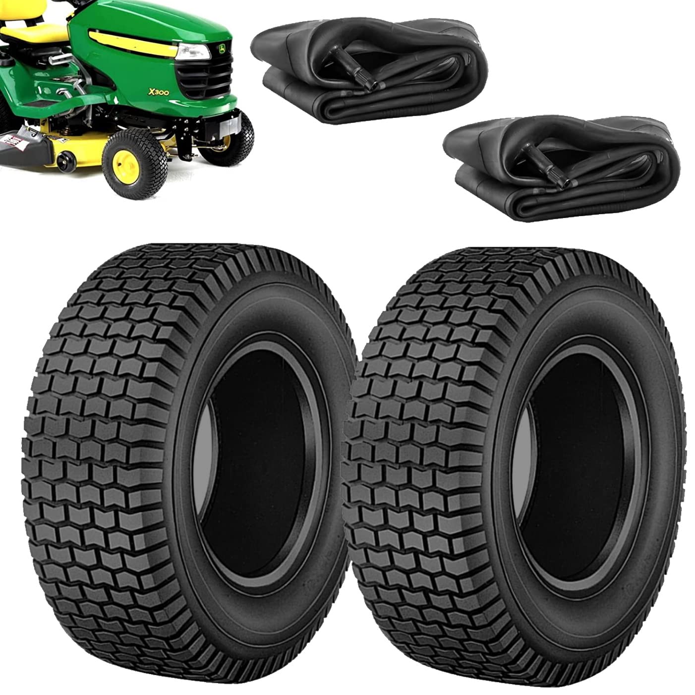 2 PNEUMATICI 13 X 5.00-6 + CAMERE COPERTONI RINFORZATI PER GOMME TRATTORINO TOSAERBA GARDEN GIARDINAGGIO