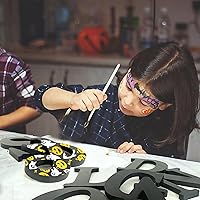 Vista 6 de AOCEAN Letras de madera negra de 8 pulgadas, letras de madera sin terminar para decoración de Halloween, letras decorativas de pie, decoración