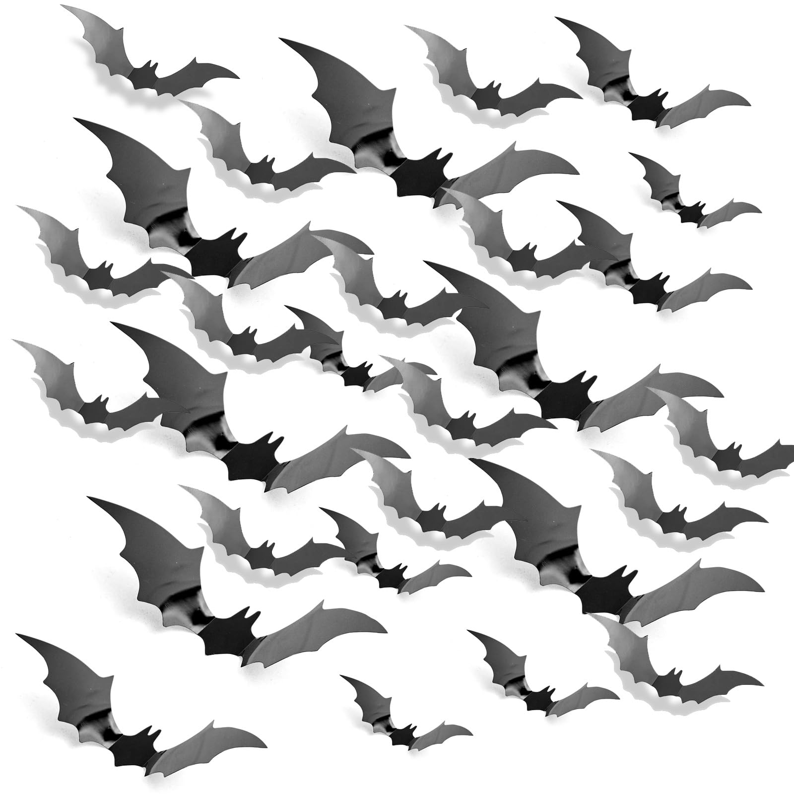 180 Pcs Black PVC Bats Halloween Scary Bats for Home Window,Room Decor DIY Halloween Party Supplies