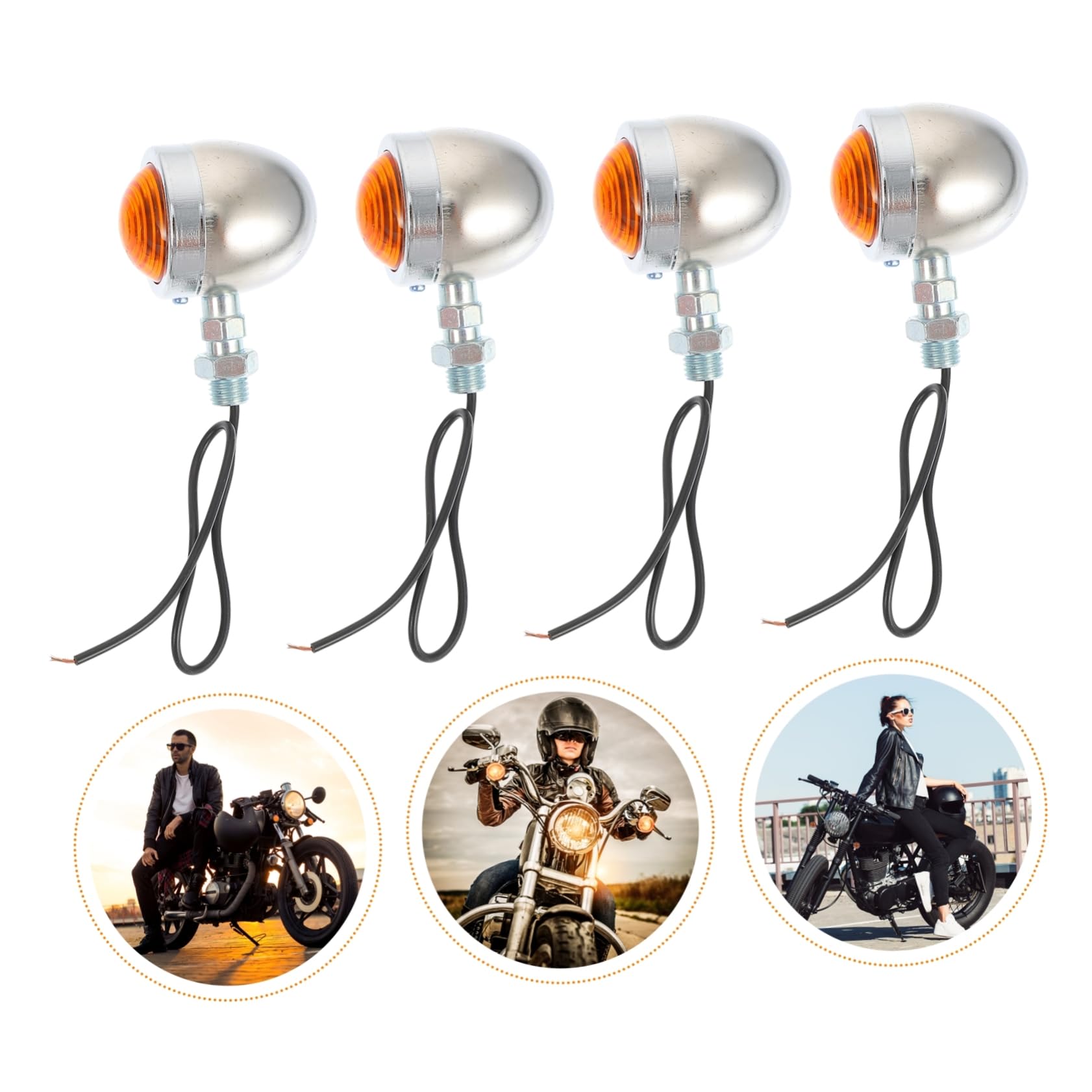 4 kierunkowskazy LED do motocykli, w stylu retro, łatwe w montażu