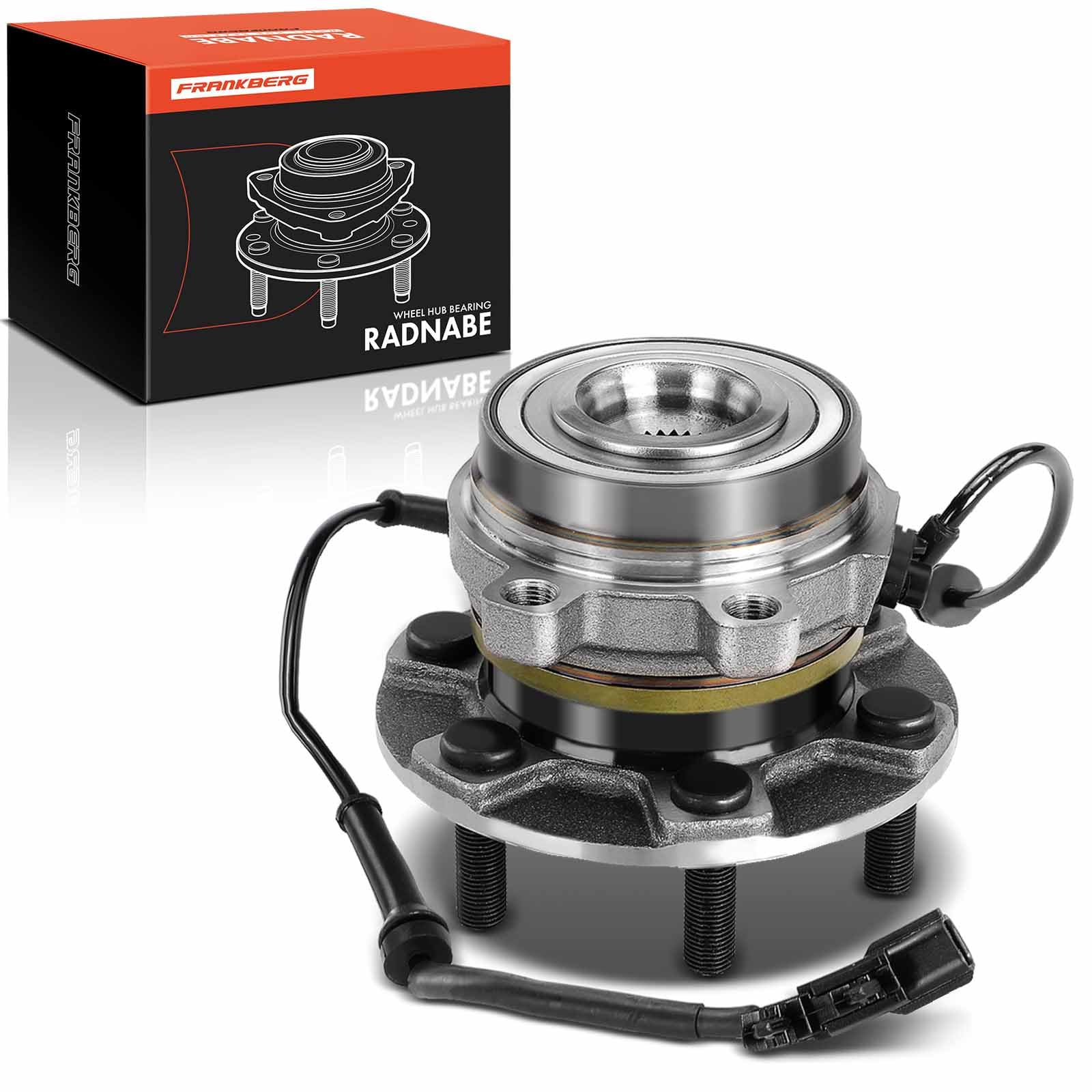 Frankberg Kit de cojinete de rueda delantera con sensor de cable ABS brida | 402024KH3A, Al frente Con sensor de cable Sensor de Velocidad de las Ruedas Sensor ABS Rueda con brida ⌀140