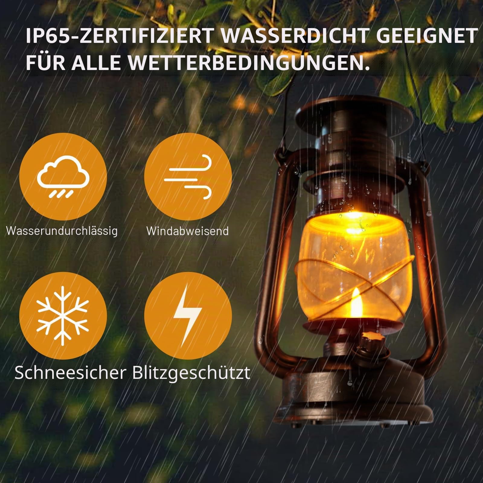 Yinuo Mirror Vintage Solar Laterne 2 Stück, LED Laterne mit Kerzeffekt 2 Beleuchtungsmodi, IP44 Wasserdicht, Hängende Solarlampe für Garten, Terrasse, Balkon, Hof und Camping, Außen Deko