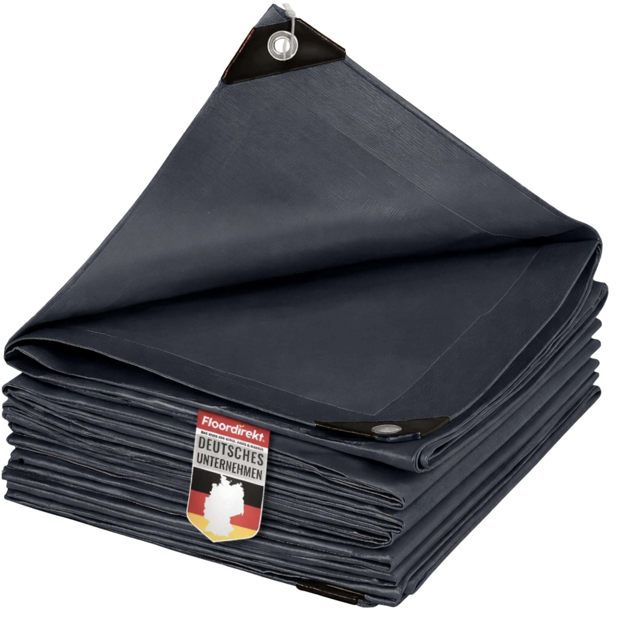 etm Bâche 240 g/m², imperméable, 8 x 10 m, anthracite, bâche multi-usages, pour protection contre les intempéries, idéale pour le jardin, résistante aux UV, revêtue des deux côtés, imperméable et