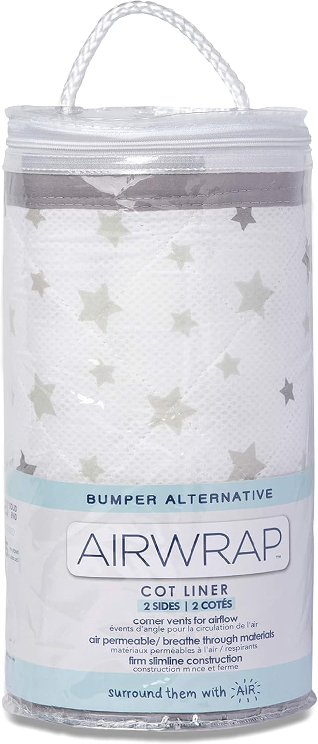 Airwrap 2 Sided Cot Bumper Alternative Starry Night Grey BigaMart