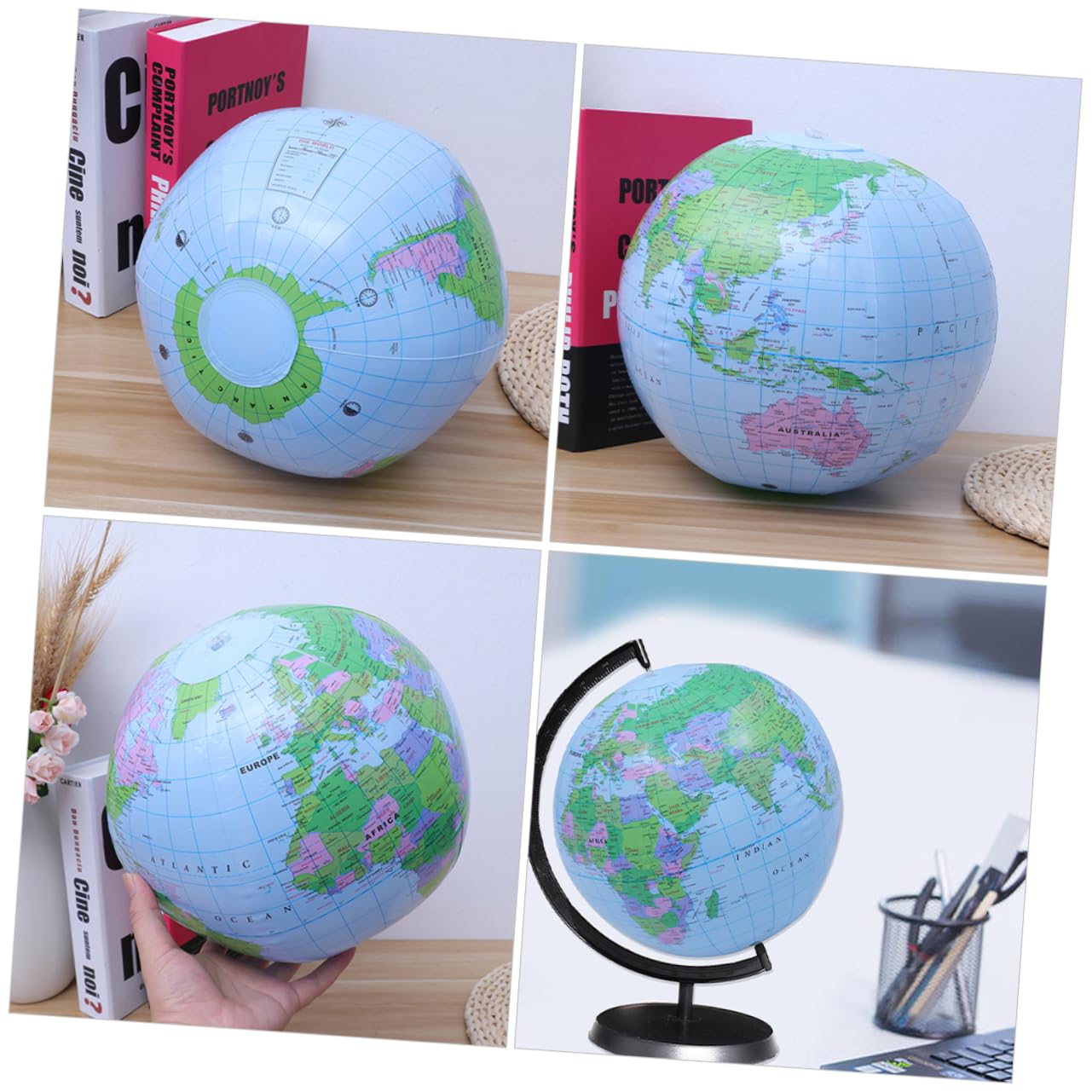TOYANDONA Palloni da Spiaggia nella Stagione Calda Gonfiabili a Forma di Globo Set 8 in Pvc, Leggeri e Galleggianti, per Piscina e Spiaggia