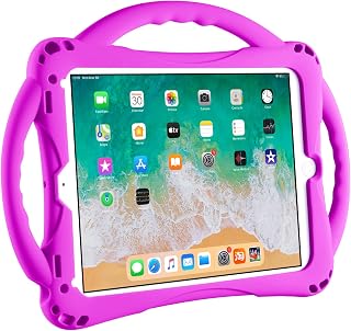 ipad 6th/5th Generation Case-Adocham ipad 9.7 Inch 2018/2017 Case for Kids,Built-in Stand Handle and Comes with a Strap ipad Air&Air 2/Pro 9.7 Cover-Purple