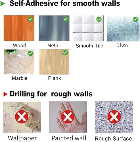 Miniatura 6 de Soporte autoadhesivo para secador de pelo montado en la pared, organizador adhesivo para secador de pelo de baño, compatible con secadores de pelo