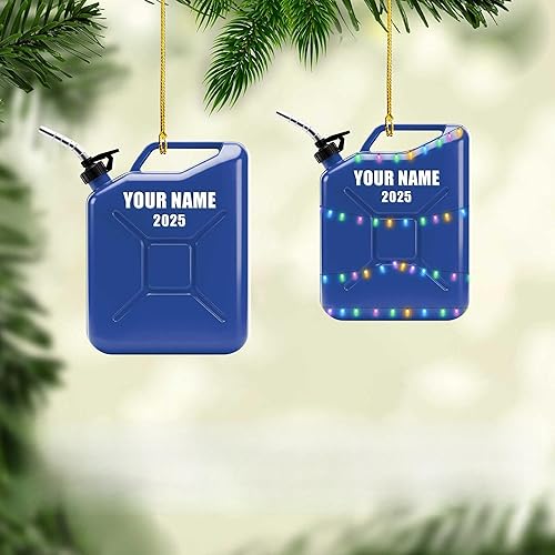 Miniatura 14 de Adorno de Navidad personalizado con bomba de gas, decoración retro personalizada para árbol de vacaciones, recuerdo único para trabajadores de