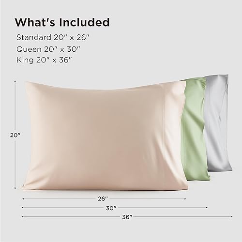 Miniatura 9 de Bedsure Fundas de almohada refrescantes King  Rayón derivado del bambú, 2 fundas de almohada grises frías, sedosas, suaves y transpirables con
