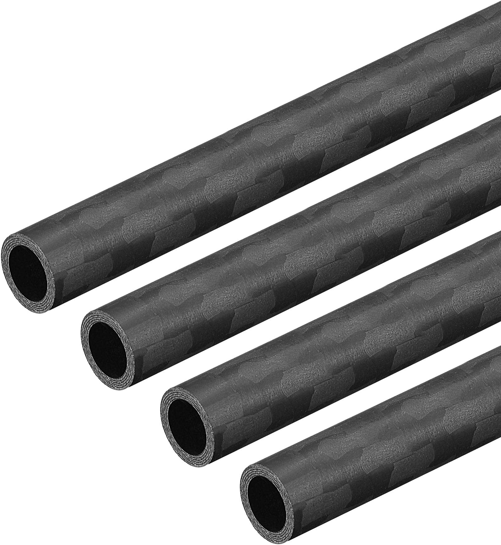 uxcell Carbon Fiber Round Tube 6mm x 4mm x 400mm 3K Roll Wrapped Matt Surface for RC Airplane Quadcopter 4Pcs