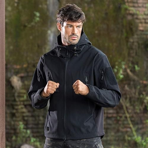 Miniatura 8 de FREE SOLDIER - Chaqueta táctica militar con capucha para hombre, de revestimiento suave, impermeable, para exteriores