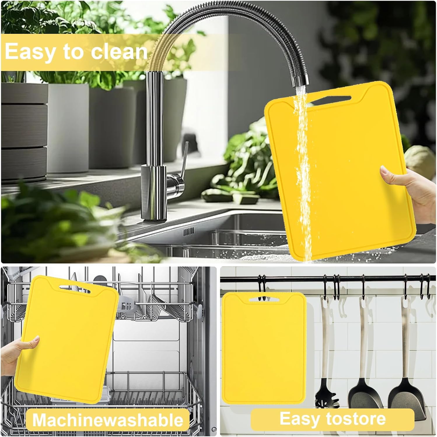 Silicone Cutting Boards for Kitchen 11.8''x 8.6'', BPA Free Flexible Cutting Mat for Meat Vegetables Fruit, Cutting Boards for Kitchen Dishwasher Safe