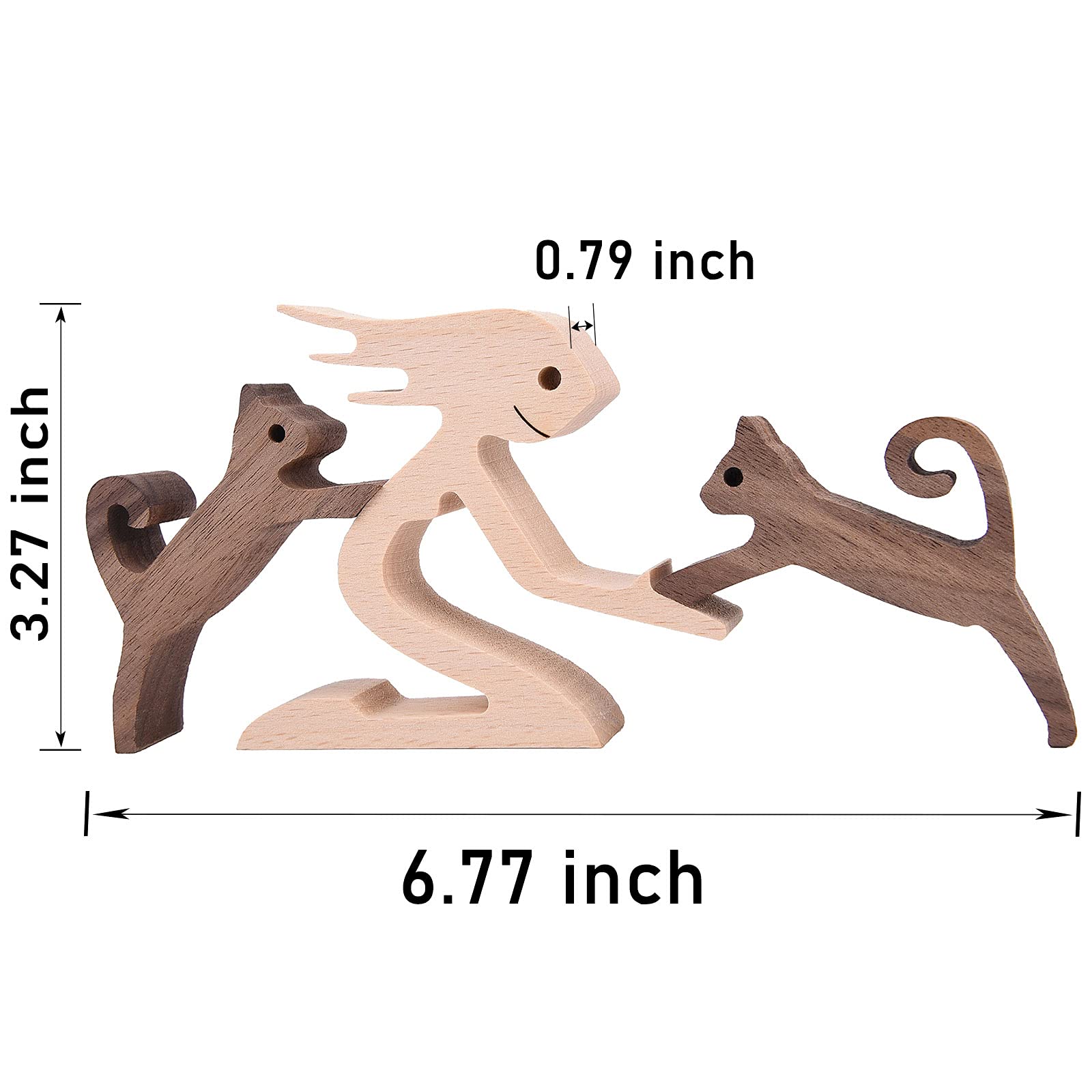 Statuette De Chat | 2D Plat Drôle En Forme D'animal En Bois | Figurines