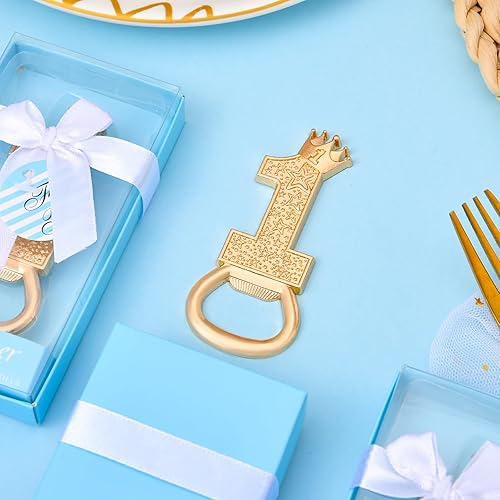 Miniatura 9 de wxfdac 24 boxes of 1-year-old birthday party favors, guest gifts 1 Bottle opener, 1-year anniversary decorations, souvenirs, boy gifts (blue)