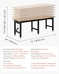 VEVOR Adjustable Workbench, 5000 lbs Capacity, 72 x 24 Inch Oak Wood Top Workstation with 4 AC Outlets & 2 USB Ports, Heavy-Duty Hardwood Worktable for Garage, Workshop, Home, Office, Commercial