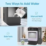 VECYS Nugget Ice Maker, 33LBS/Day Countertop Ice Machine, Self-Cleaning Portable Pellet Ice Maker with Stainless Steel Trim, 3.8L Side Water Tank, Chewable Sonic Ice for Home, Office, Bar