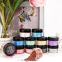 Vista 4 de Purpurina comestible 0.35 oz de polvo de brillo comestible de grado alimenticio para decoración de pasteles, hornear, bebidas, polvo de polvo