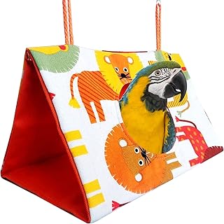 Warm Parrot Bird Nest Hut Hammock Tent Parakeet Cage Bird Nest Snuggle Hut Bird Nest House Hanging Hammock Velvet Bird Cage Accessories Sleeping Bed for Cockatiels Budgies Lovebird African Grey, 1PCS