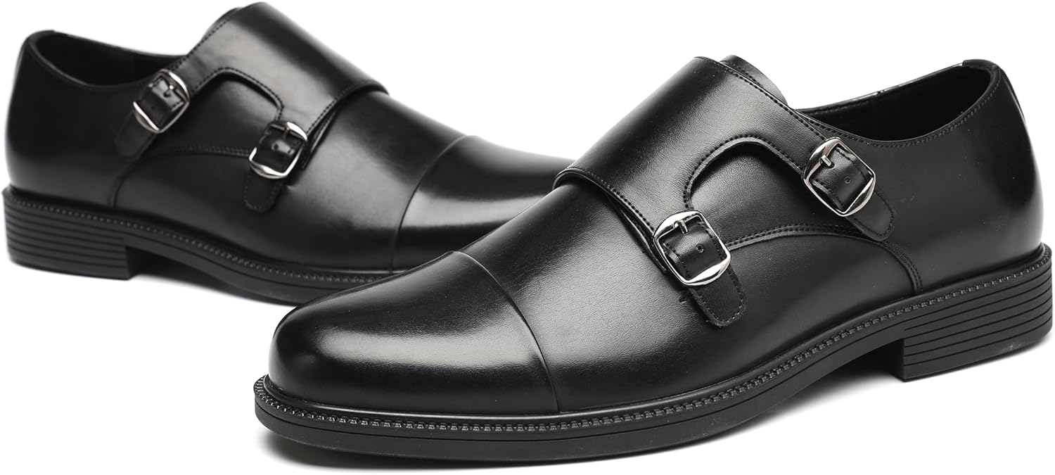 DECARSDZ Men's Double Monk Strap Slip on Loafer Shoes for Business Casual Comfortable Dress Shoes for Men - Image 7