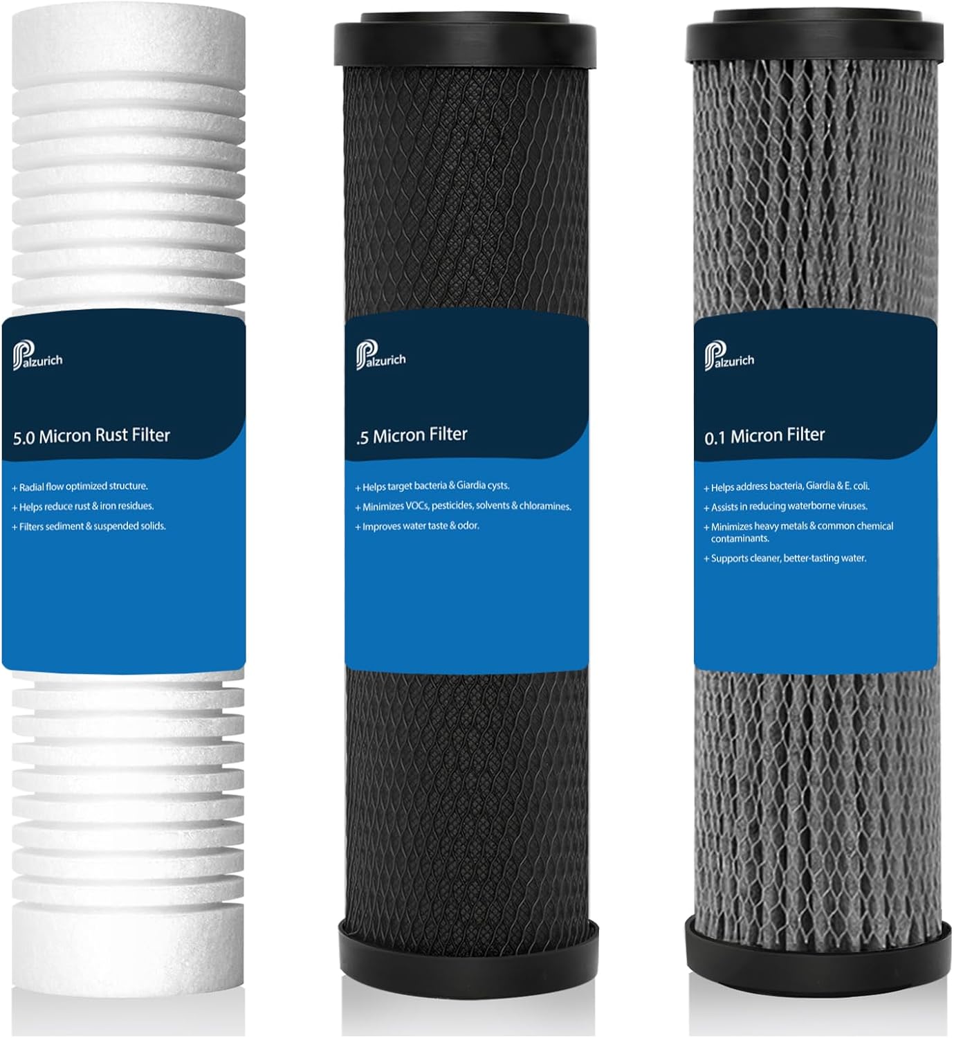 Replacement Filter Set for ClearSource Ultra 3-Canister System – 3-Stage Filtration, High Efficiency, Compatible with ClearSource Ultra RV Filtration System