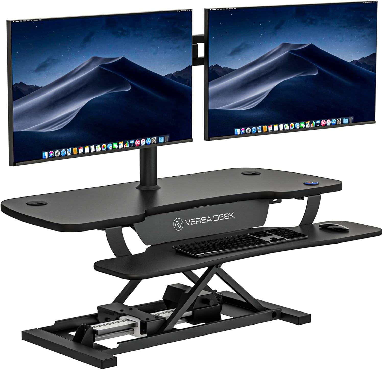 VERSADESK® PowerPro™ 40” x 24” Standing Desk Converter | 40 inch Electric Height Adjustable Sit to Stand Desk Riser w/ Keyboard Tray