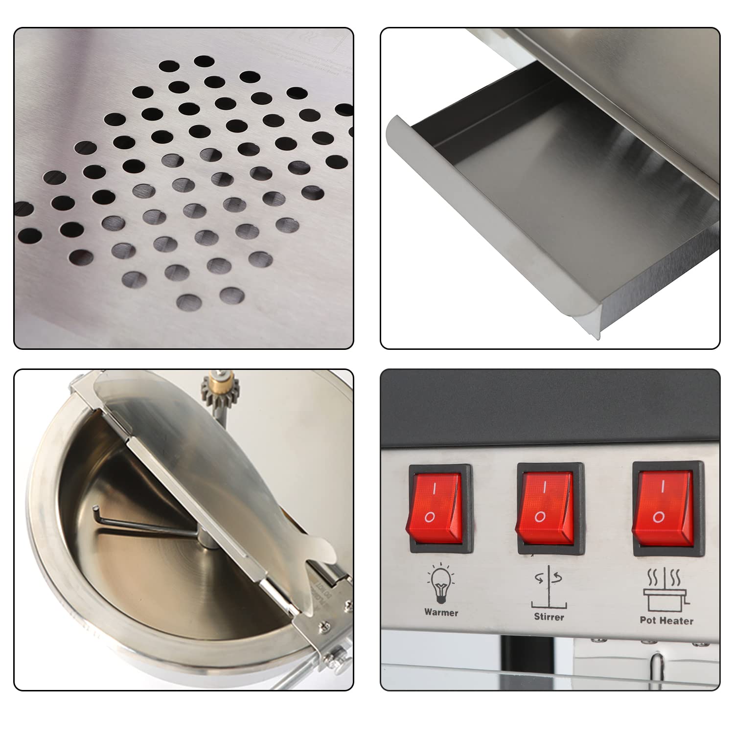 8 Ounce Popcorn Popper Machine - 3 Gallons Per Batch, Vintage Professional Popcorn Maker Theater Style with Nonstick Kettle and Serving Scoop