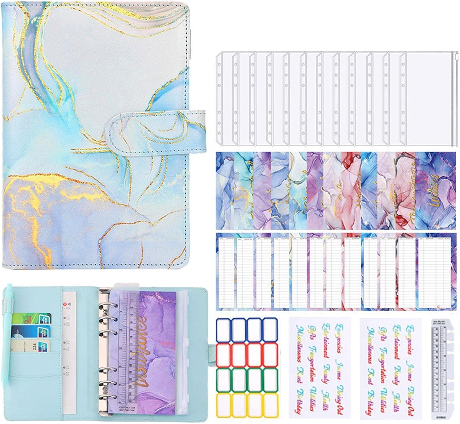 Amazon.co.jp ジッパー封筒付き予算バインダー バジェット プランナー貯蓄バインダー ジッパー現金封筒付き バインダー