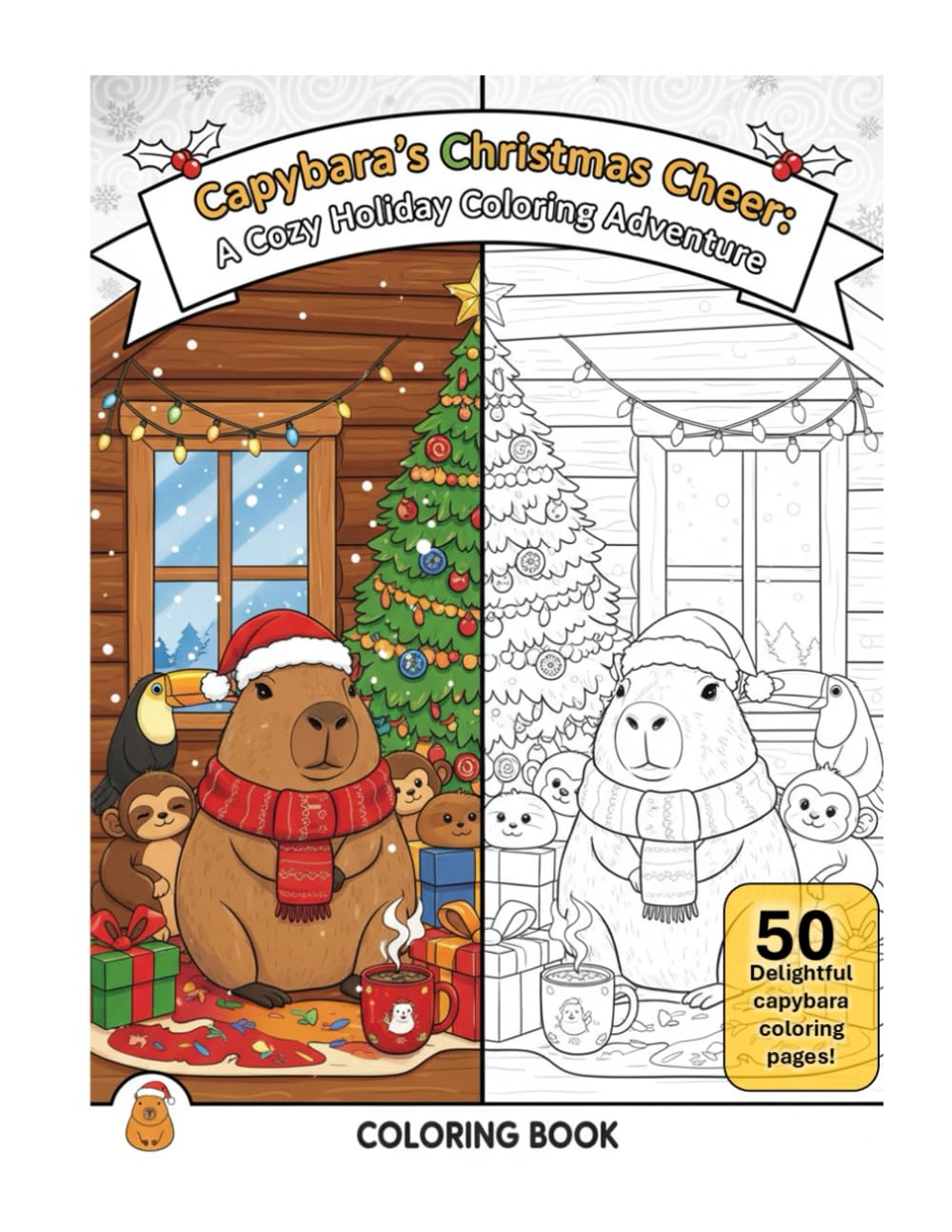 Capybara’s Merry Christmas Cheer: A Cozy Holiday Coloring Adventure (Capybara Tales: A Journey of Color and Calm)