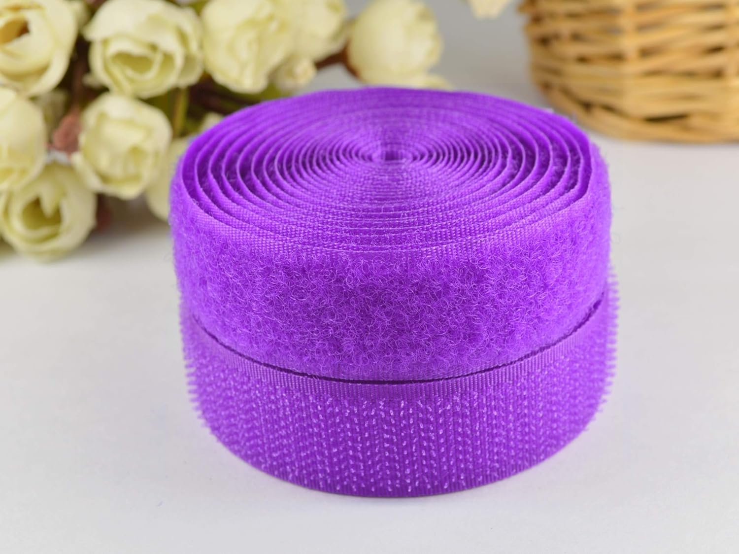 Cinta de sujeción 100% de nailon no adhesiva de 0.984 in (1 pulgada), 16.4 ft (morado oscuro)