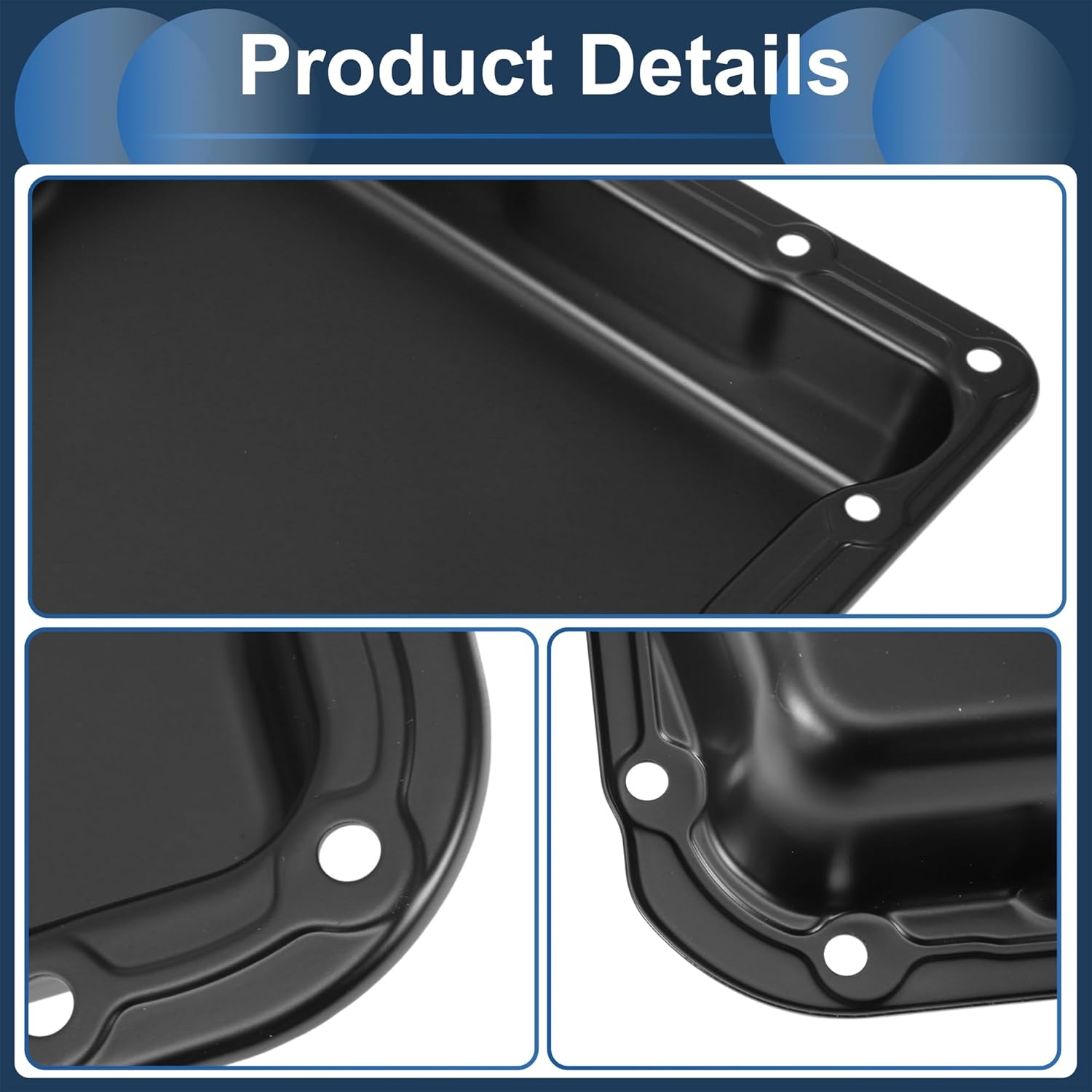 No.8663948 Engine Oil Pan Oil Pan Sump Transmission Oil Pan for GMC C2500 1994-1998 Iron Black