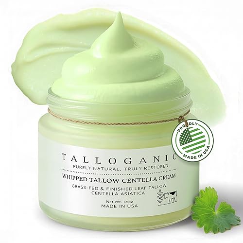 Crema de centella de sarga batida alimentada con hierba de ternera para la piel, crema hidratante facial y corporal 100% natural, para apoyar la