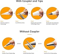 Vista 3 de Tamodan Bolsas y puntas, bolsas de pastelería y puntas adecuadas para principiantes, incluidas 100 bolsas de tuberías desechables de 16 pulgadas