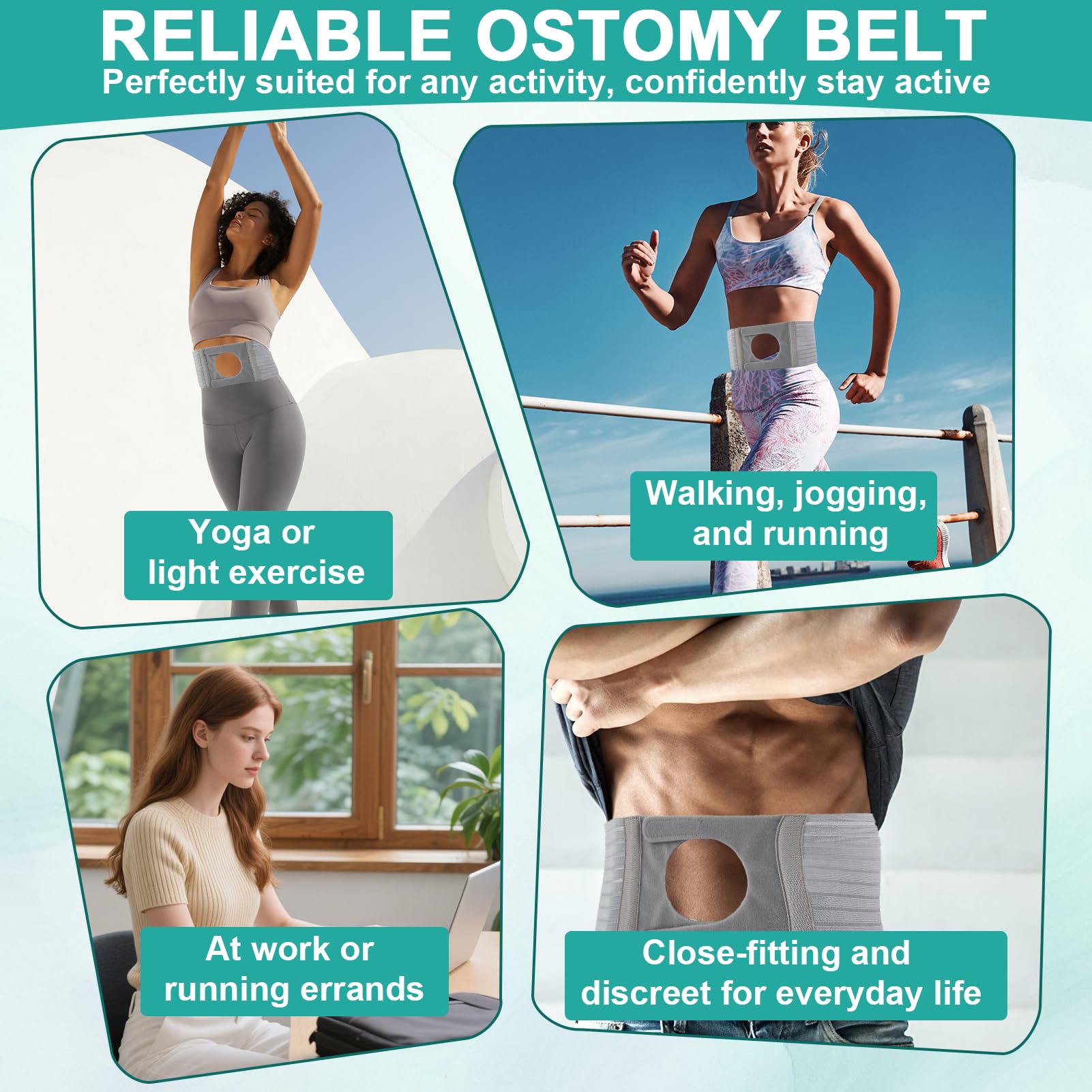 1 PCS Fascia Per Stomia Da Uomo E Donna, Cintura Per Stomia Larga 13 cm, Grigia Cintura Addominale Post Colostomia Per Prevenire L'ernia Parastomale, XL