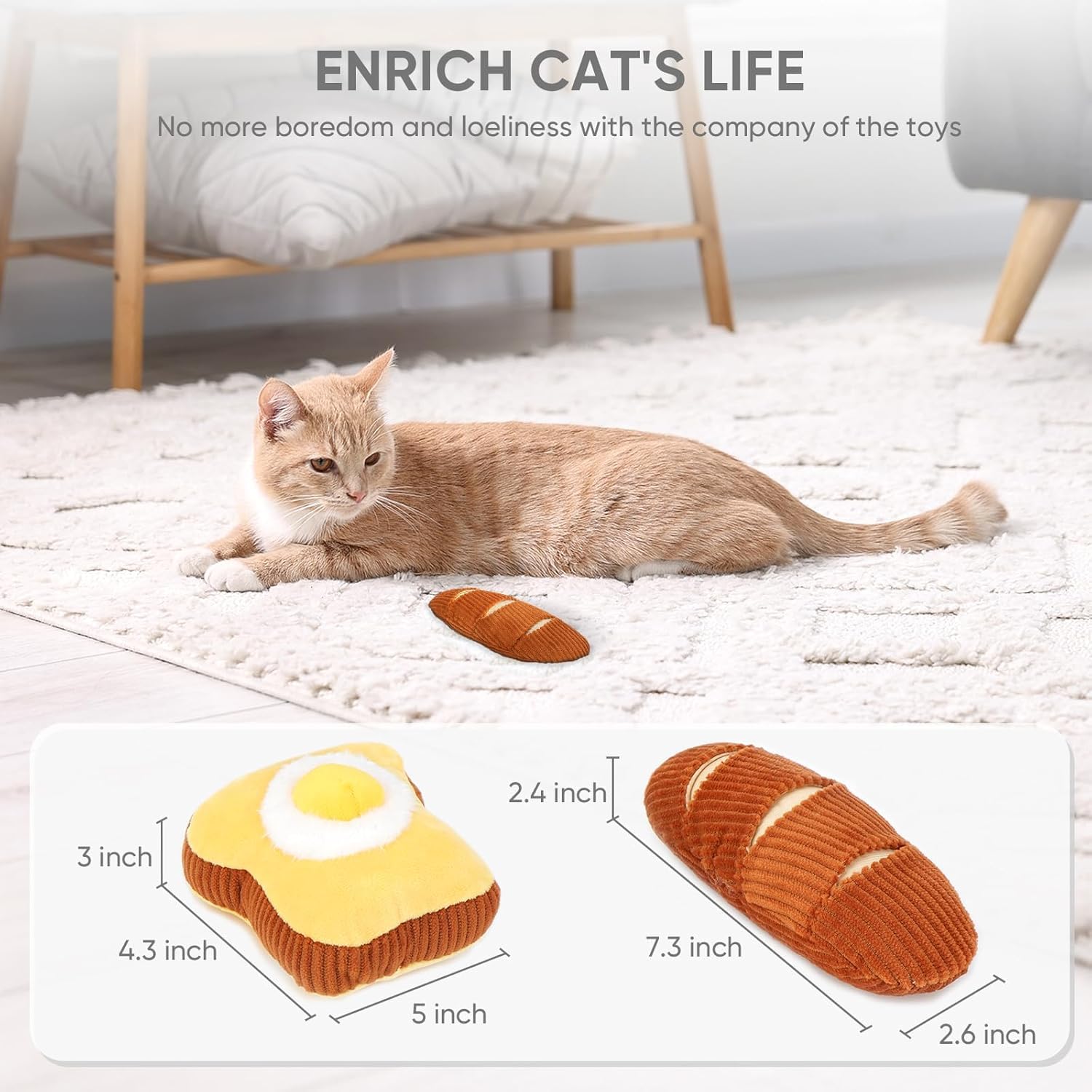 Cat Toys, 2 sztuki zabawek dźwiękowych Catnip Bell Sound Toys Soft and Durable, interactive Cat Kick Chew Bite Toys for Indoor Cats, 2 rozmiary dla wszystkich ras