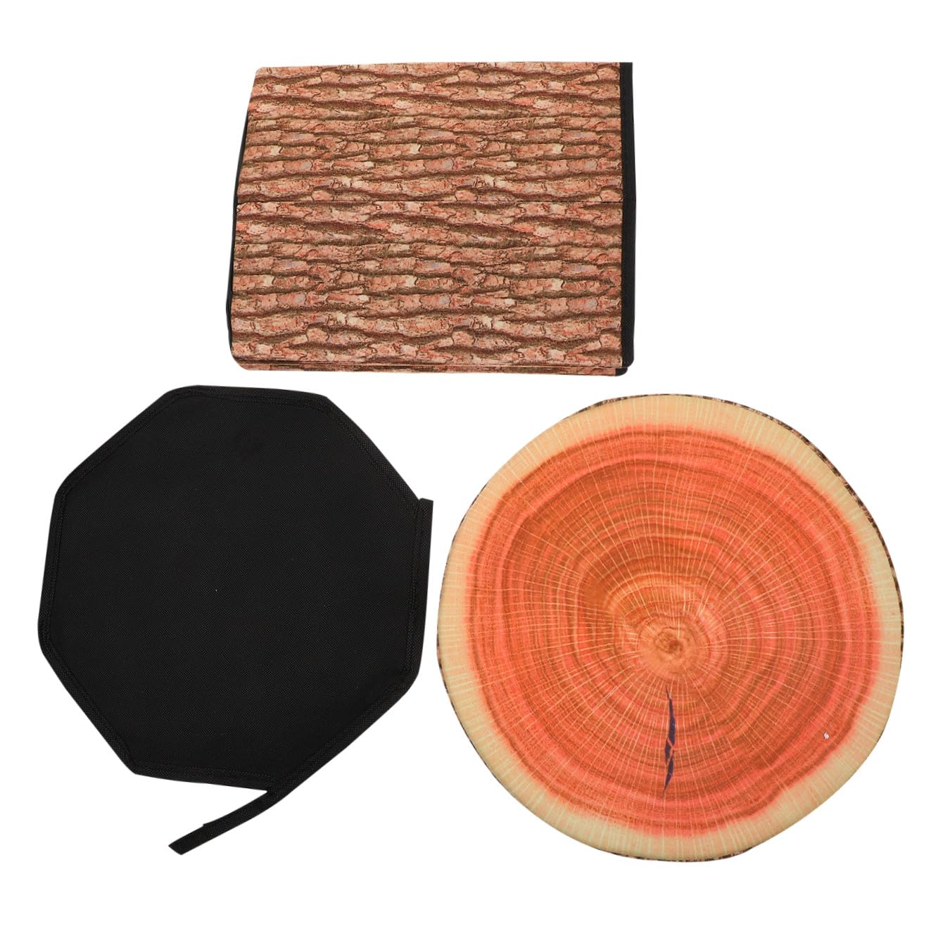 Tabouret pliant rond en bois et coffre de rangement multifonctionnel pour salon