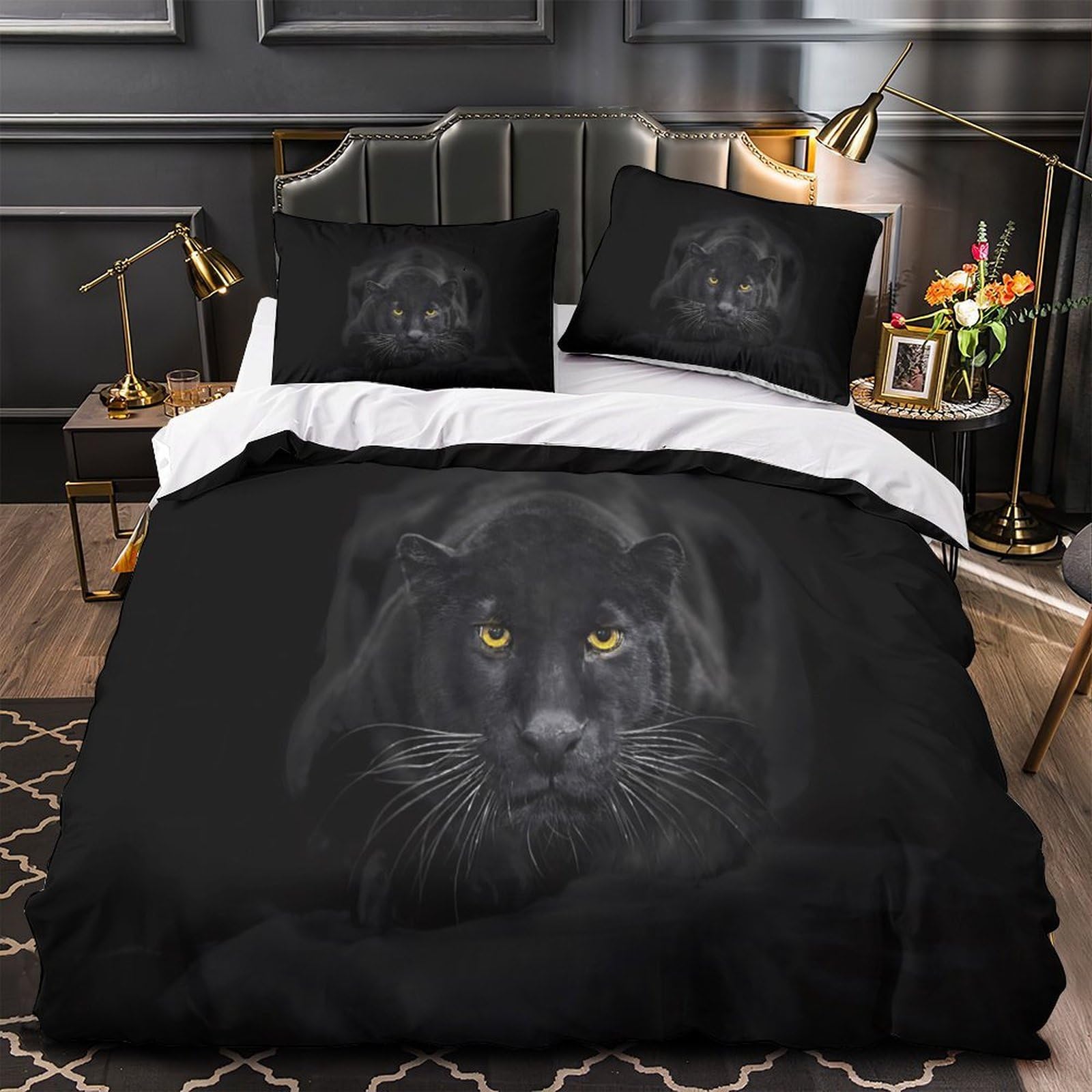 Housse de couette microfibre hypoallergique 3D parure douce super king