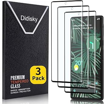 Didisky 3 Pack Screen Protector for Google Pixel 6 Pro Tempered Glass Film, Anti Scratch,3D Curved Full Coverage,9H,Easy to Install,Bubble Free
