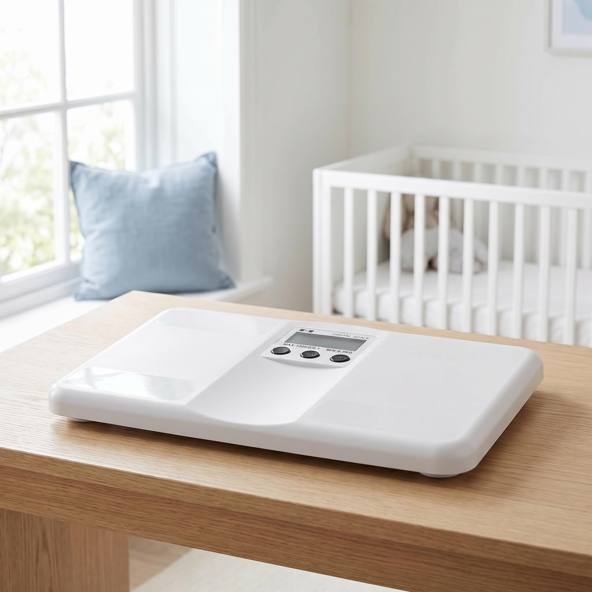 Bilancia Digitale Compatta per Neonati E Animali Domestici - Misurazione del Peso Multifunzione per Neonati, Cuccioli E Conigli - Non Necessita di Batterie, Facile da Usare, 26,7 X 16 X 2,7 Cm