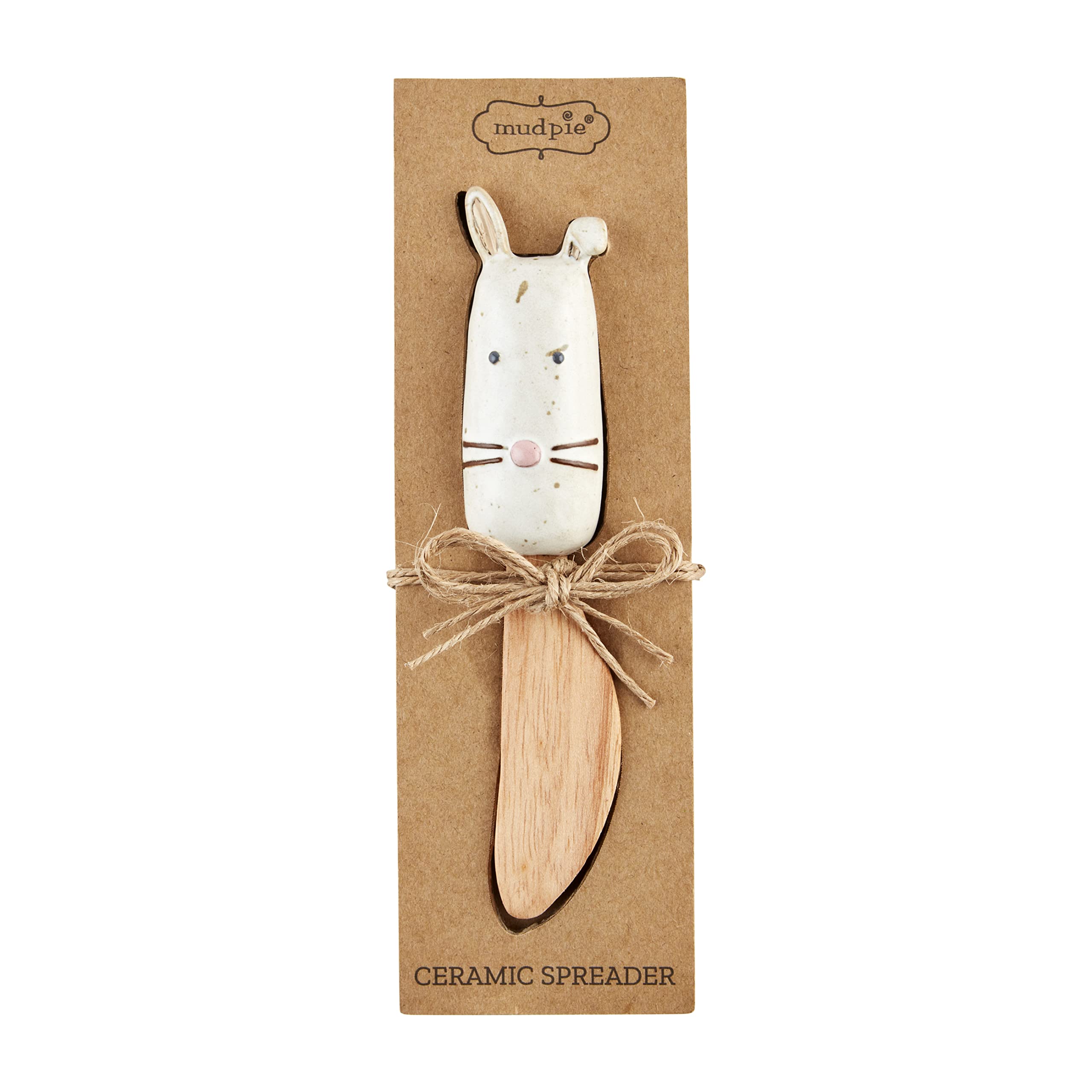 Épandeur à ressort Mud Pie Lapin Face, idée cadeau de table originale