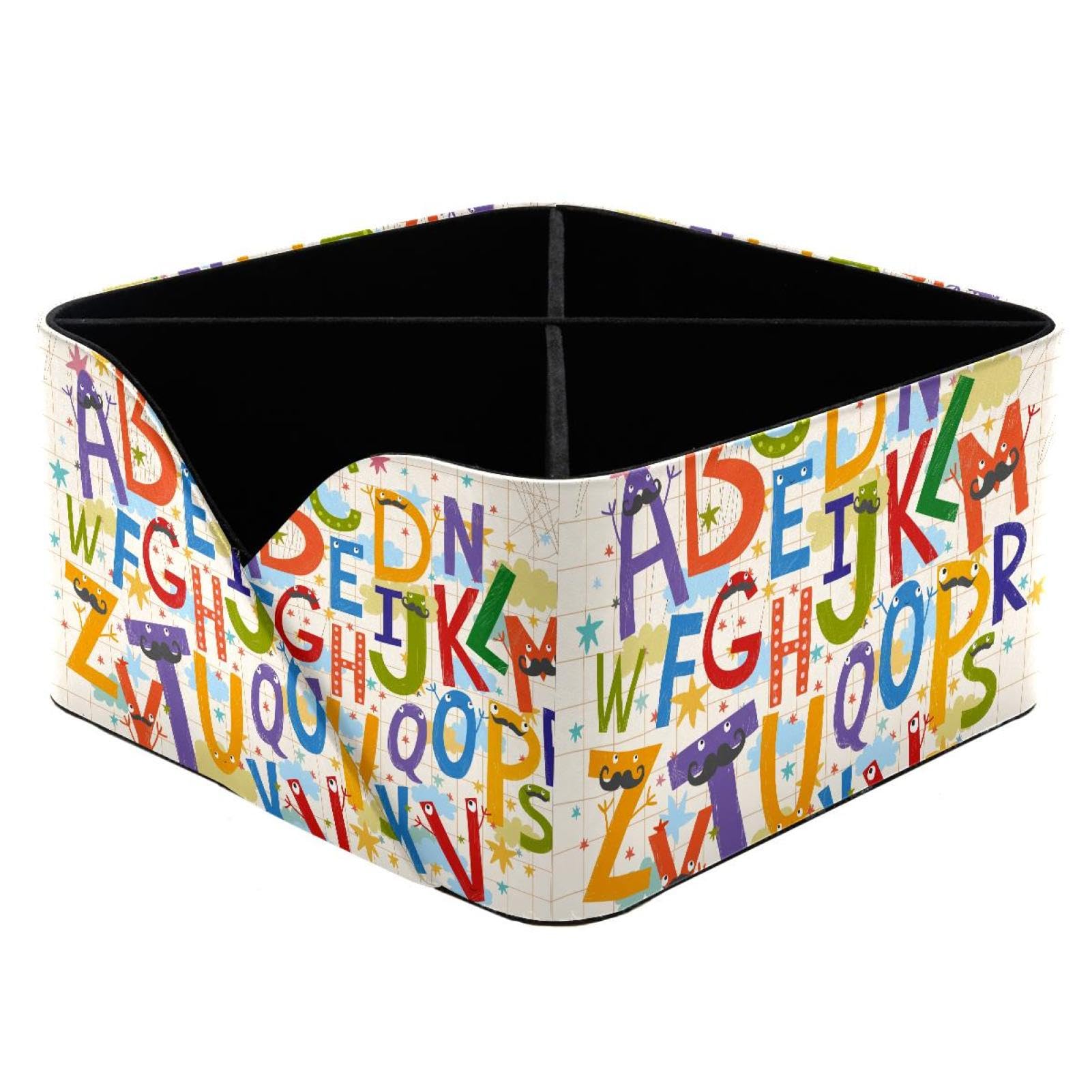 KengjuTesu Alphabet Desktop Organizer Pen Holder, Rectangular Pencil Cup for Office, Study and Makeup Stations
