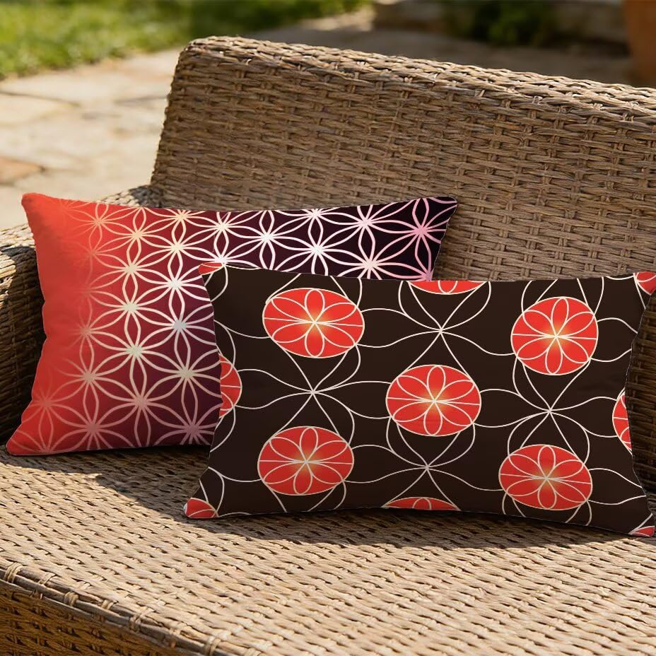 Housses de coussin de jardin haut de gamme 80x100 texture lin noir résistant aux UV
