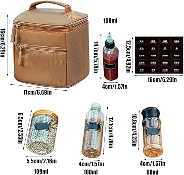 Camping Spices Kit, Portable Seasoning Jars, Compact Leakproof, 13 Piece Condiment Set, Containers Travel-Friendly Perfect for Picnics and Outdoor Cooking, 1 Set